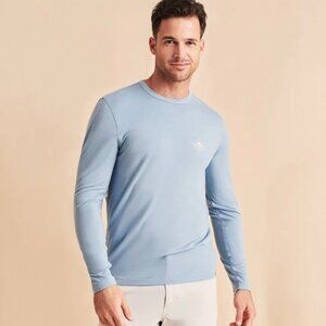 Faherty All Day Performance Long Sleeve Tee - Large - Light Blue